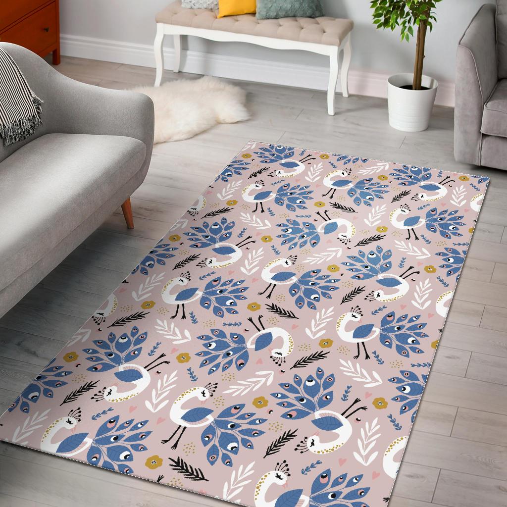 Cute peacock pattern Area Rug