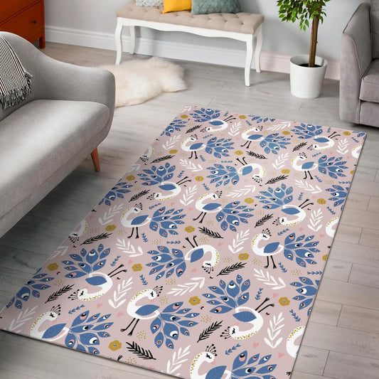 Cute peacock pattern Area Rug