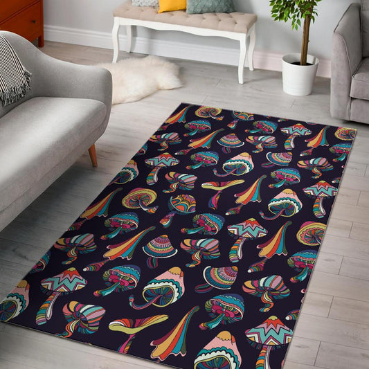 Colorful mushroom design pattern AColorful mushroom pattern Area Rugrea Rug