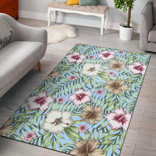 Tropical Flower Pattern Print Design TF05 Area Rugs