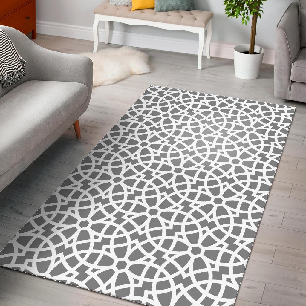arabic gray pattern Area Rug