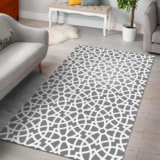 arabic gray pattern Area Rug