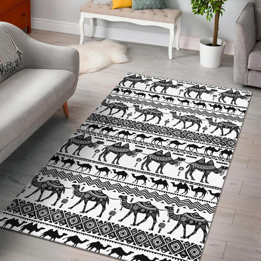 Camel polynesian tribal pattern Area Rug