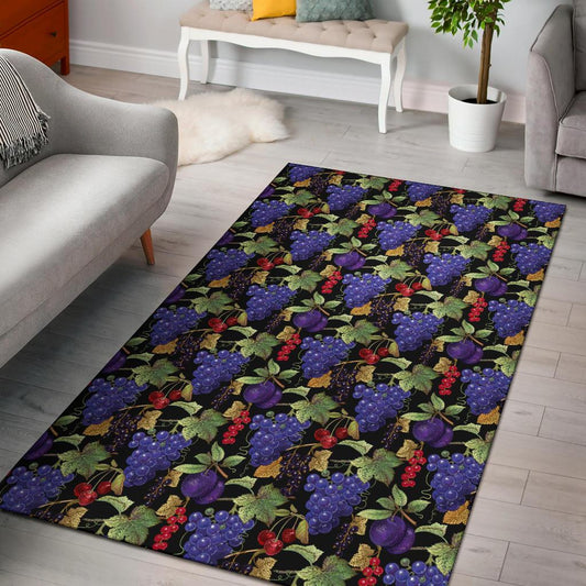Grape Pattern Print Design GP05 Area Rugs