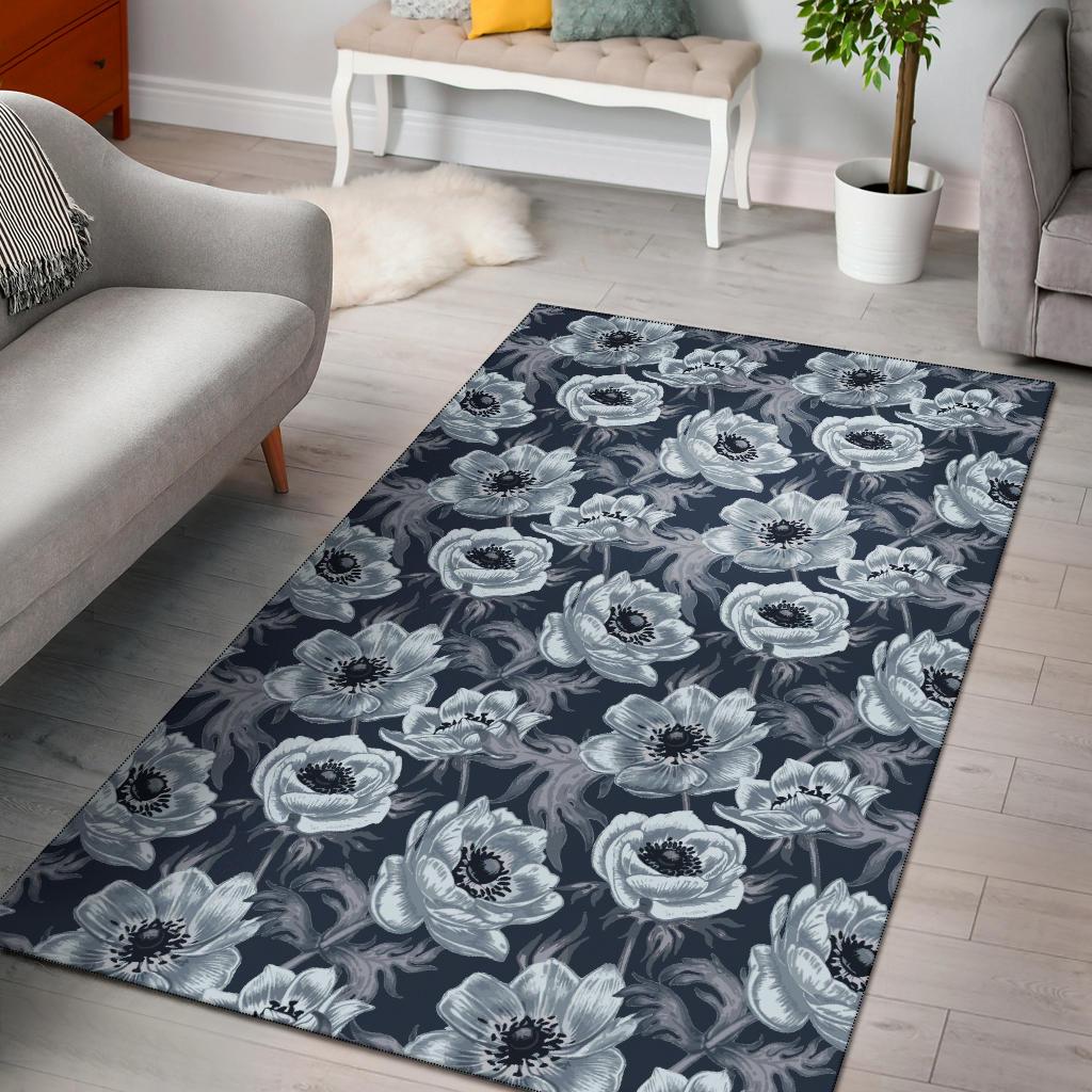 Anemone Pattern Print Design AM09 Area Rugs