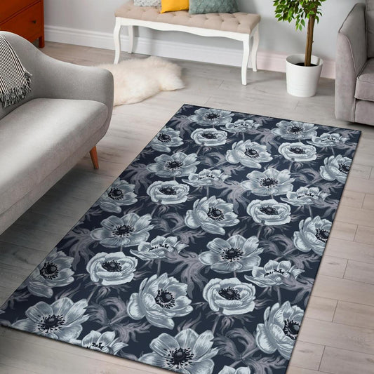 Anemone Pattern Print Design AM09 Area Rugs