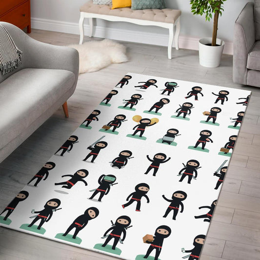 Cute ninja katana sword pattern Area Rug