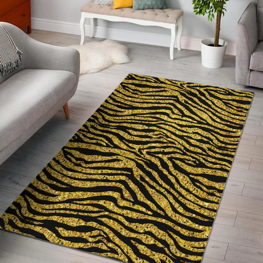 Gold Bengal Tiger Pattern Area Rug