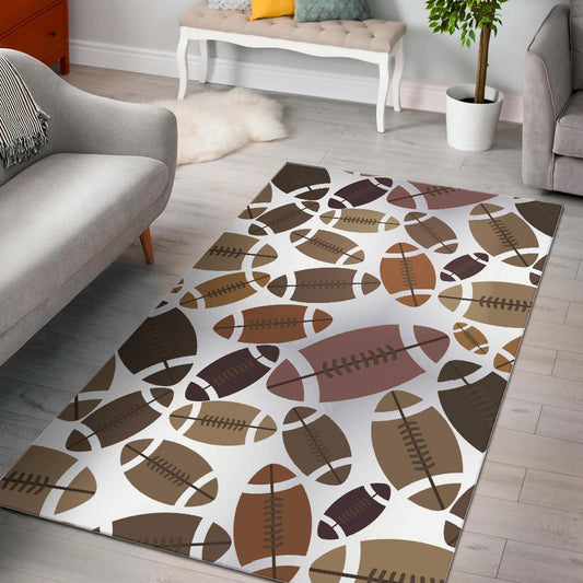 American football ball pattern Area Rug
