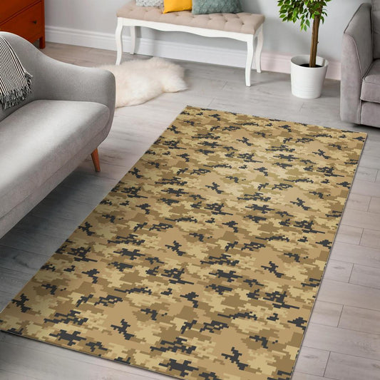 Sand Camo Camouflage Pattern Area Rug