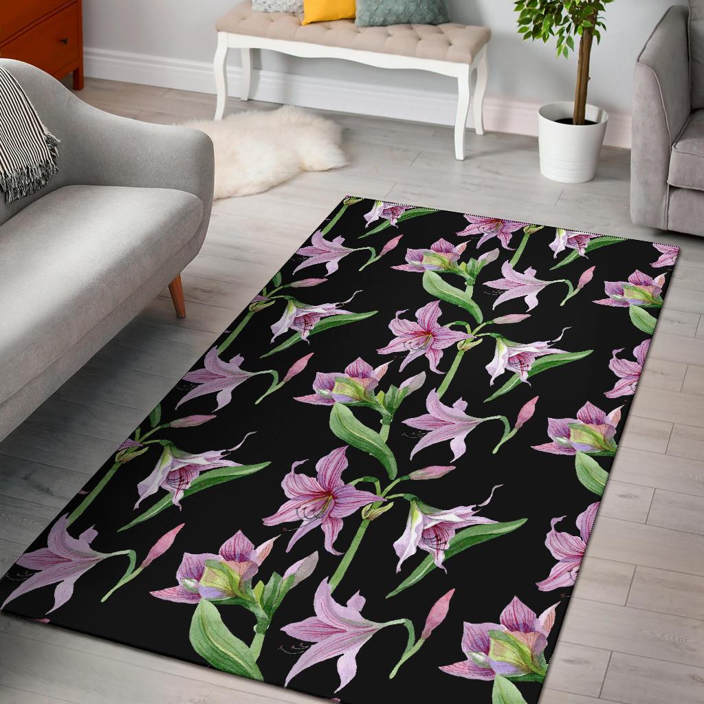Amaryllis Pattern Print Design AL08 Area Rugs