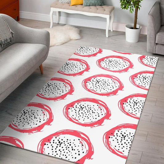Hand drawn dragon fruit Area Rug