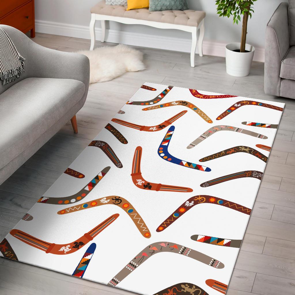 Boomerang Australian aboriginal ornament pattern Area Rug