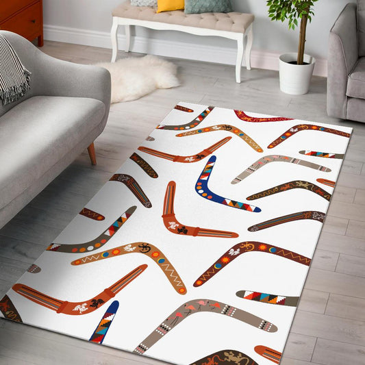 Boomerang Australian aboriginal ornament pattern Area Rug