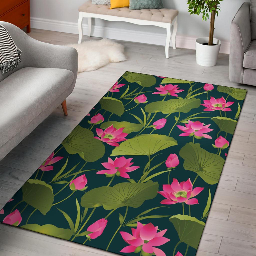 Water Lily Pattern Print Design WL09 Area Rugs