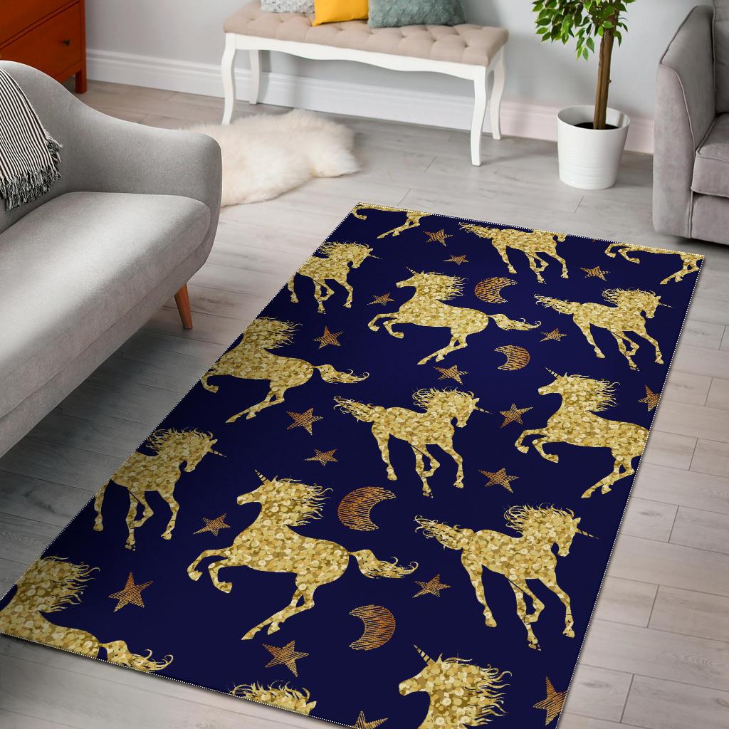 Unicorn Gold Pattern Area Rug