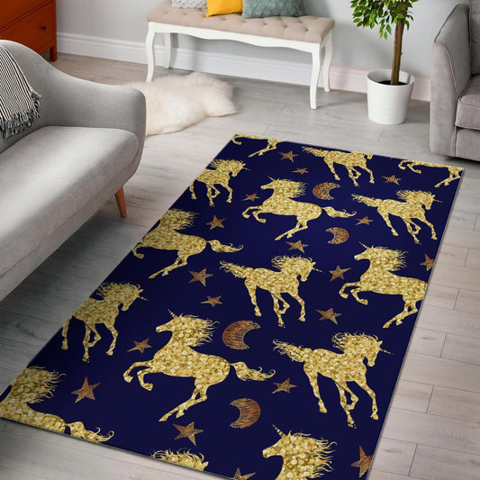 Unicorn Gold Pattern Area Rug