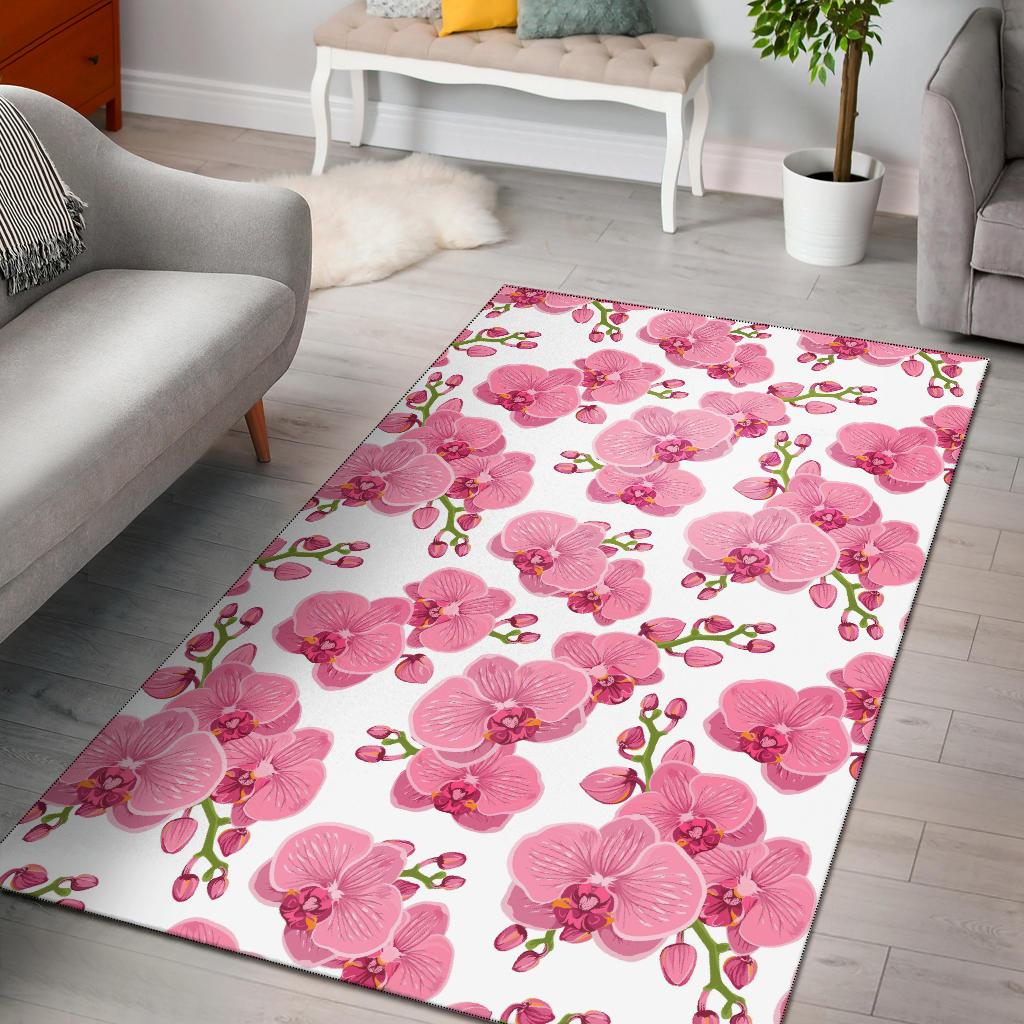 Orchid Pink Pattern Print Design OR07 Area Rugs