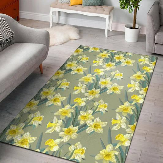 Daffodils Pattern Print Design DF01 Area Rugs