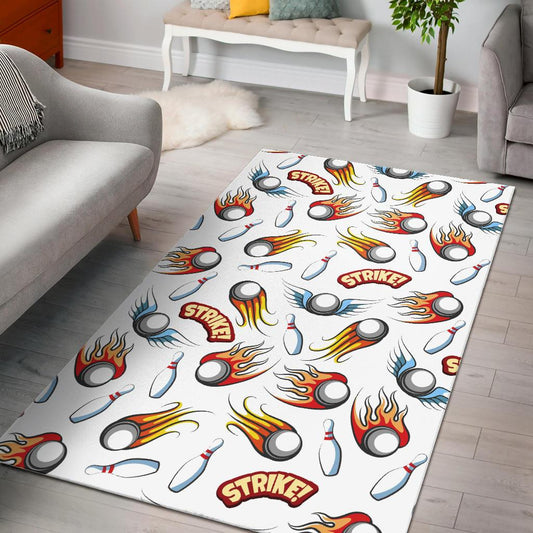 Bowling Strike Pattern Area Rug