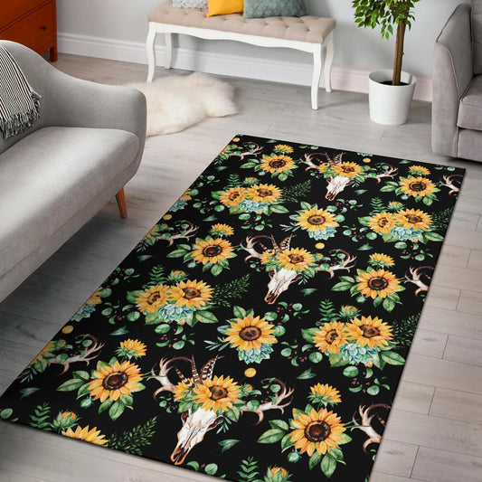 Sunflower Pattern Print Design SF08 Area Rugs