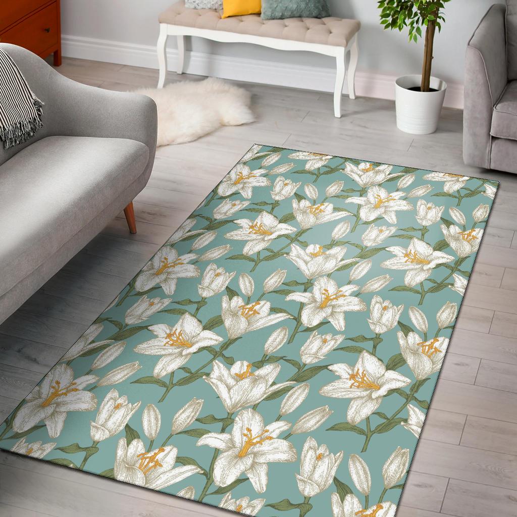 Lily Pattern Print Design LY09 Area Rugs