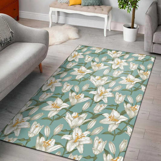 Lily Pattern Print Design LY09 Area Rugs
