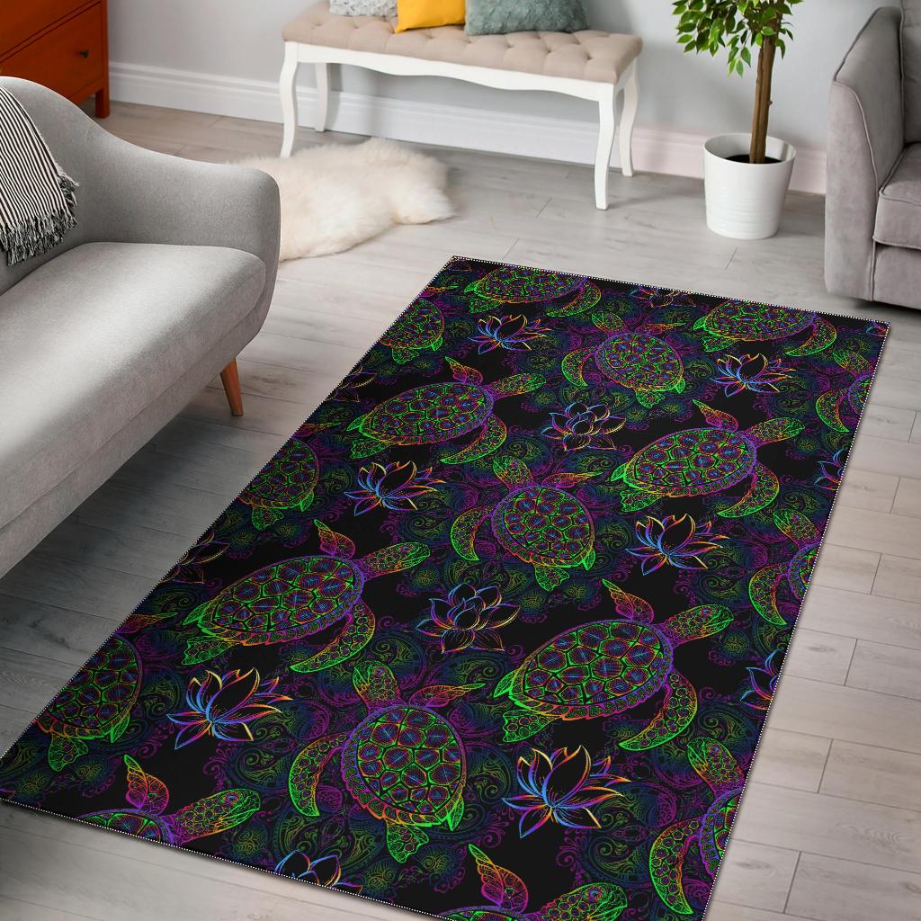 Sea Turtle Pattern Area Rug
