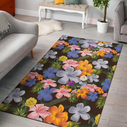 Plumeria Pattern Print Design PM03 Area Rugs