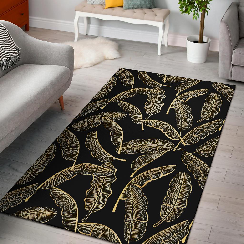 Banana Leaf Pattern Print Design BL07 Area Rugs