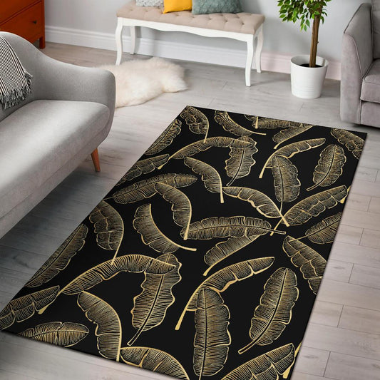 Banana Leaf Pattern Print Design BL07 Area Rugs