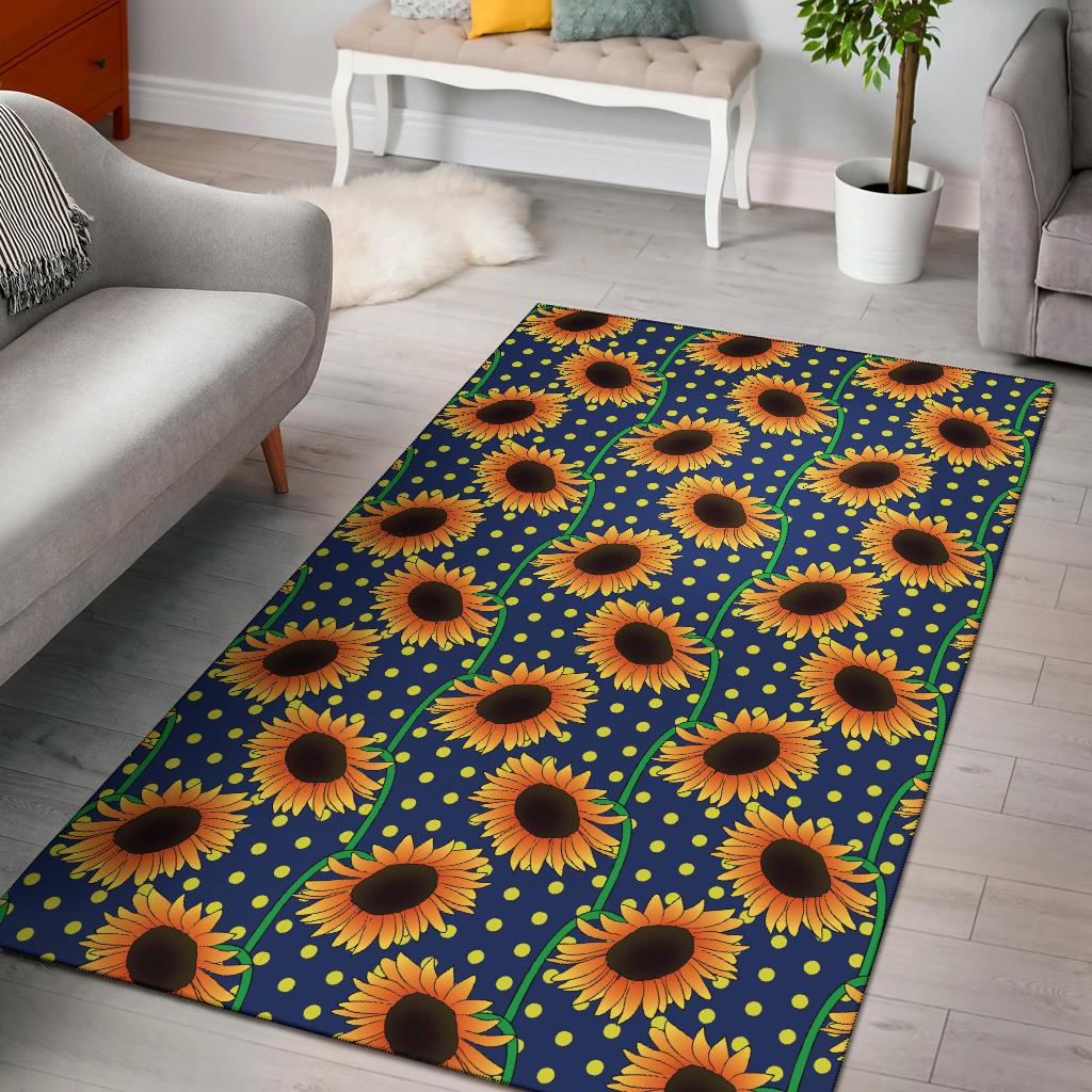 Sunflower Pattern Print Design SF03 Area Rugs