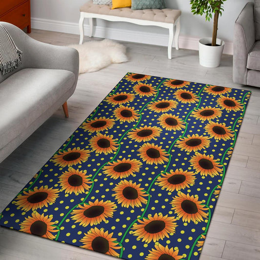 Sunflower Pattern Print Design SF03 Area Rugs