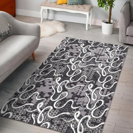 Snake Gray Pattern Area Rug