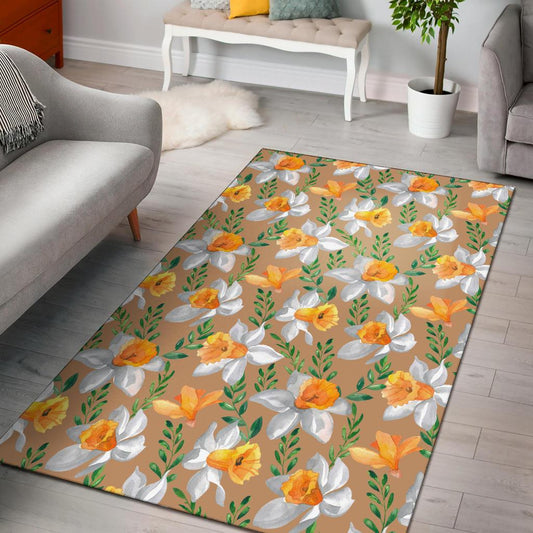 Daffodils Pattern Print Design DF04 Area Rugs