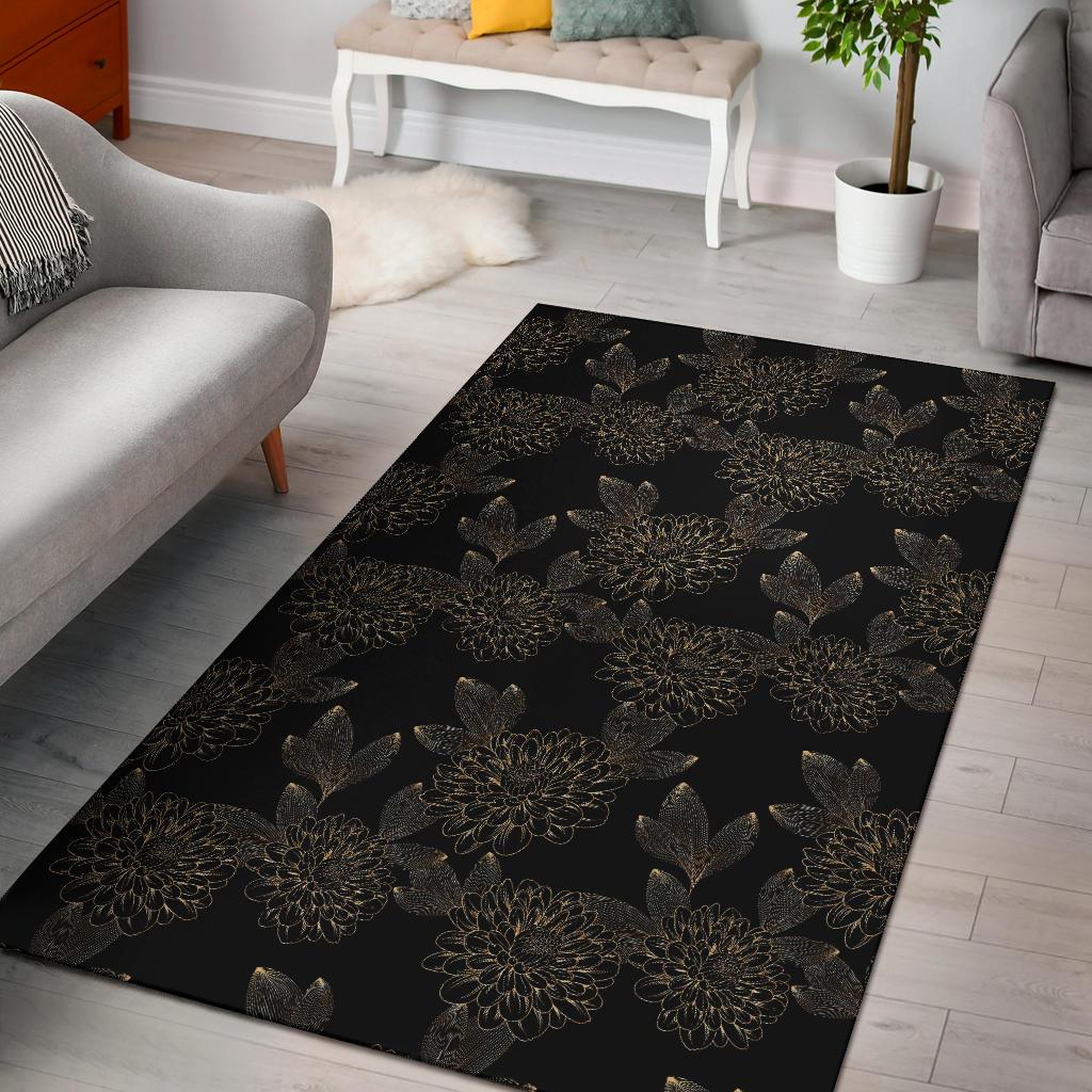 Dahlia Pattern Print Design DH04 Area Rugs