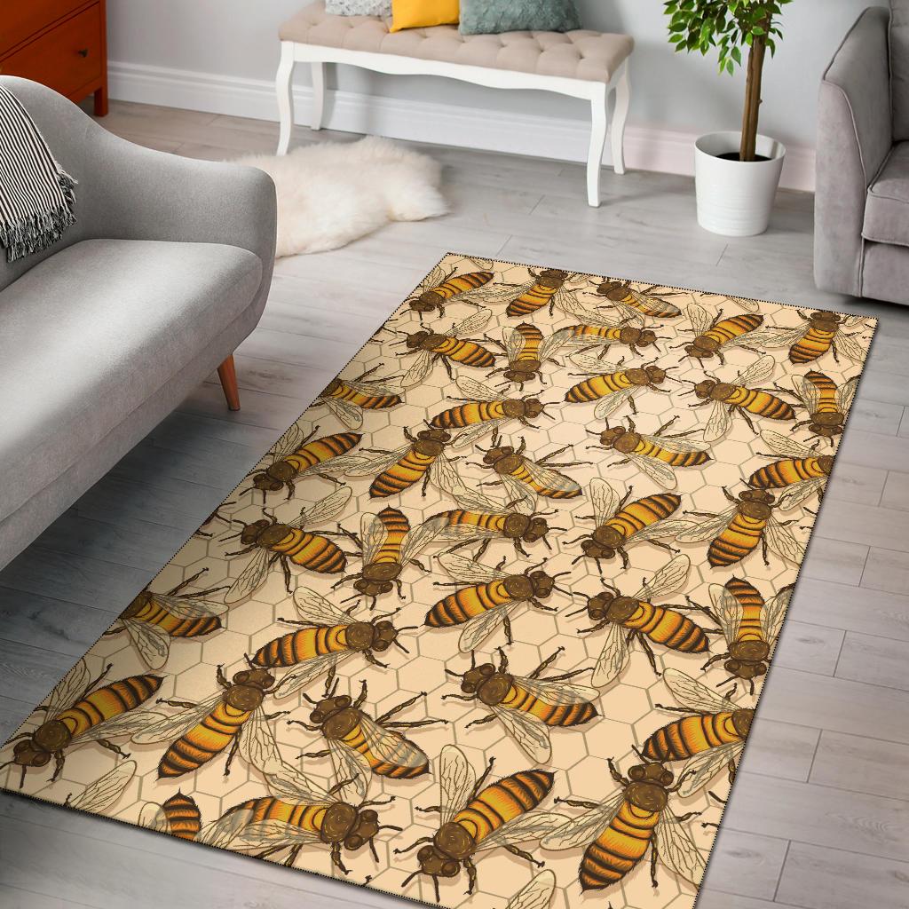 Bee Pattern Print Design BEE05 Area Rugs