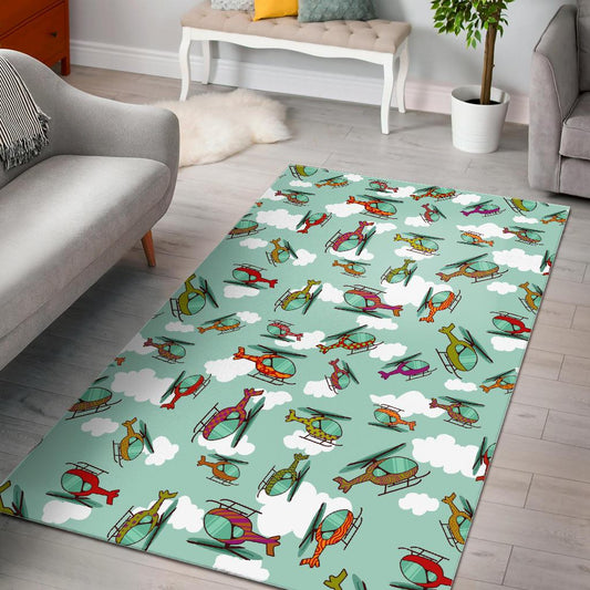 Helicopter design pattern Area Rug