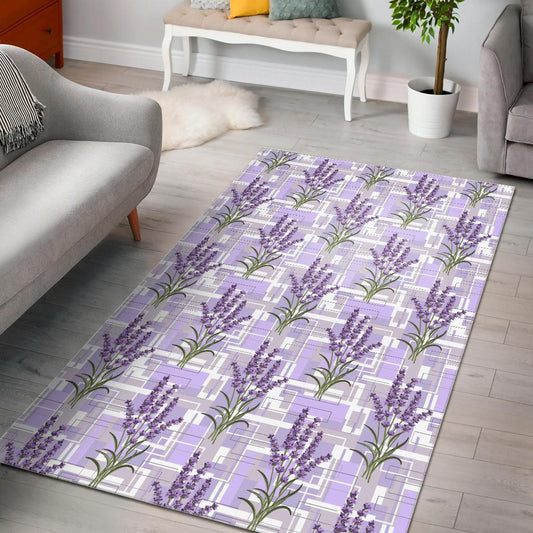 Lavender Pattern Theme Area Rug