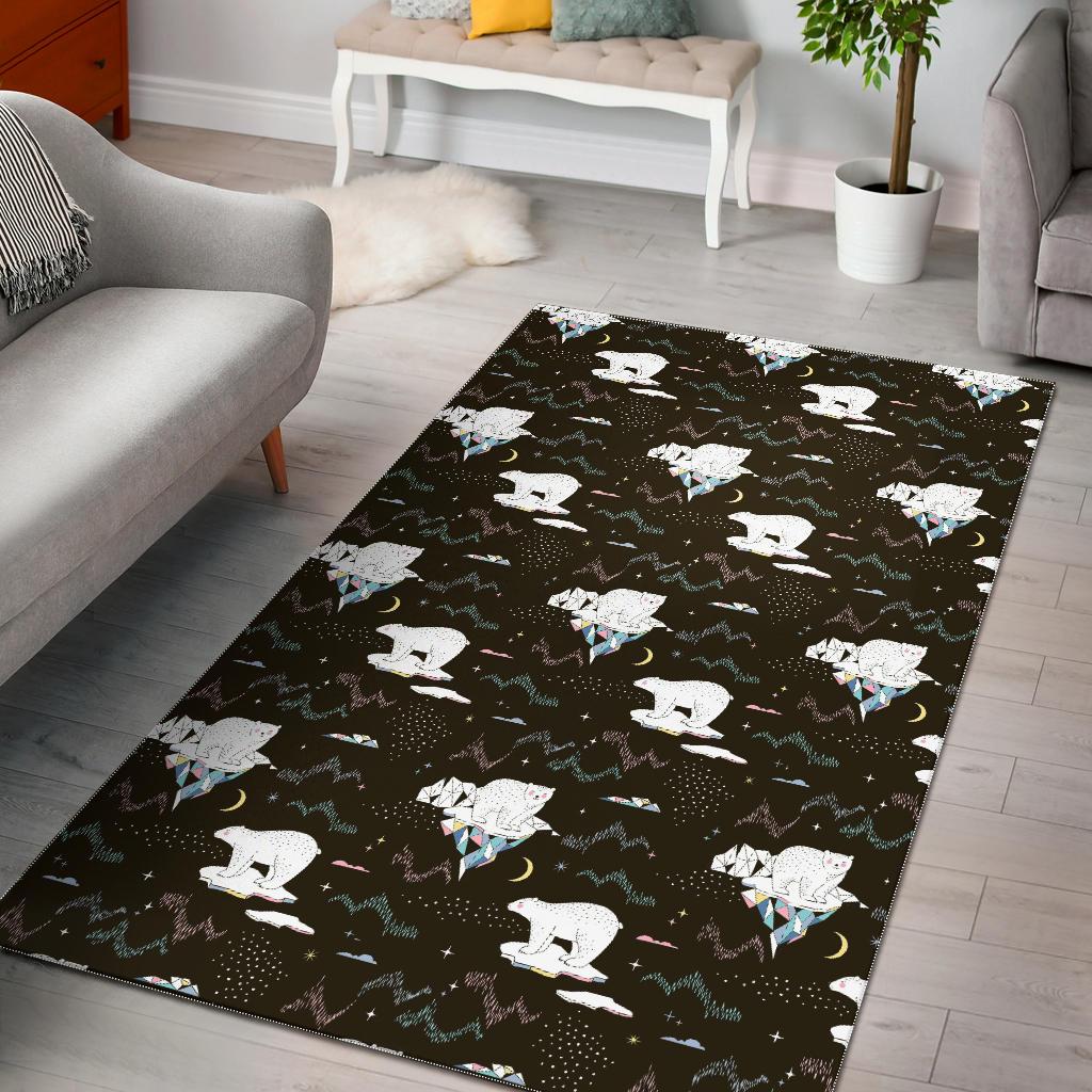 Polar Bear Pattern Background Area Rug