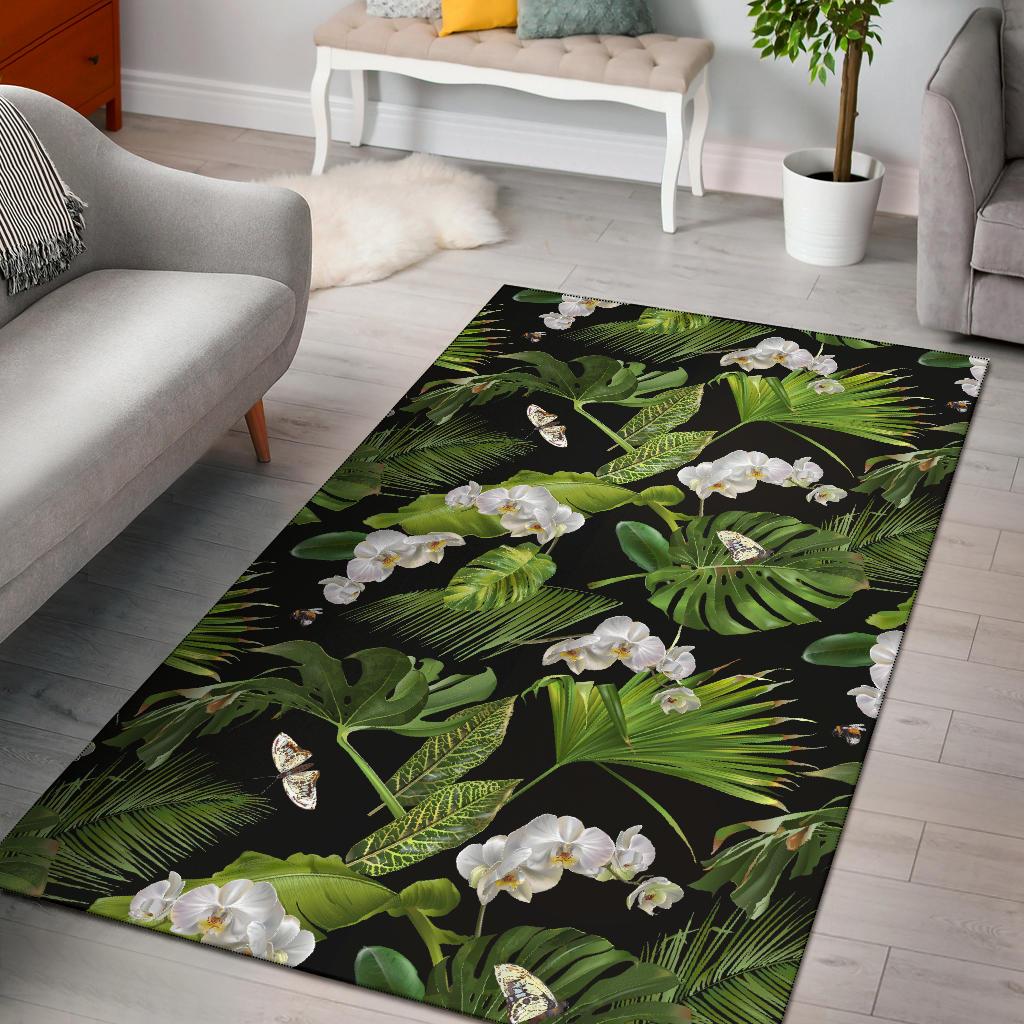 Tropical Flower Pattern Print Design TF026 Area Rugs