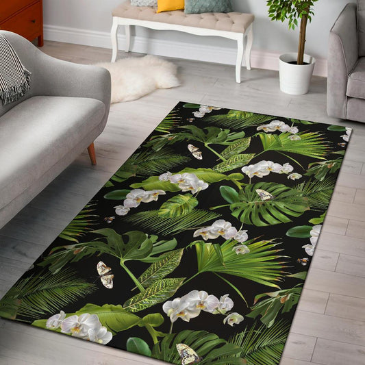 Tropical Flower Pattern Print Design TF026 Area Rugs
