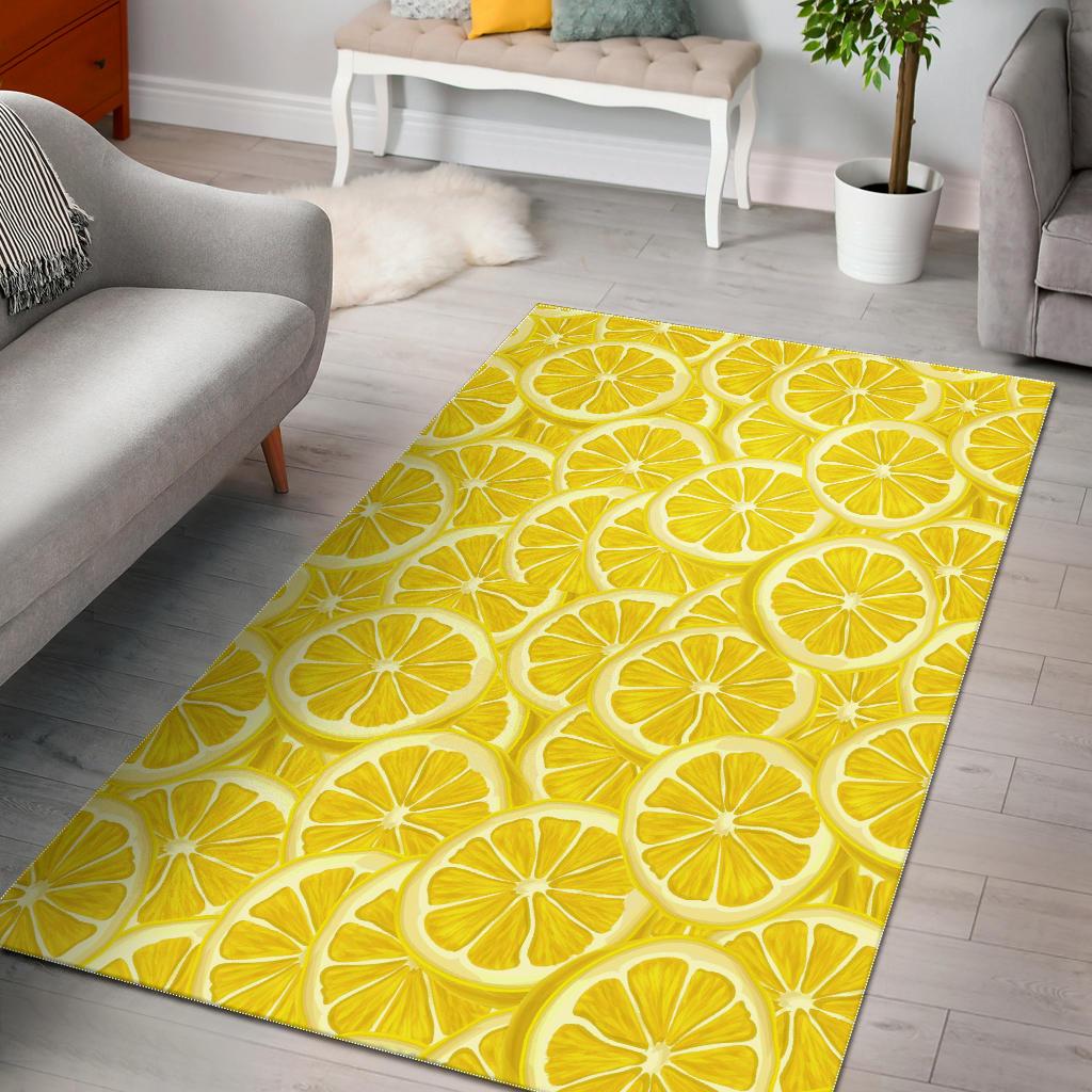 Sliced Lemon Pattern Area Rug