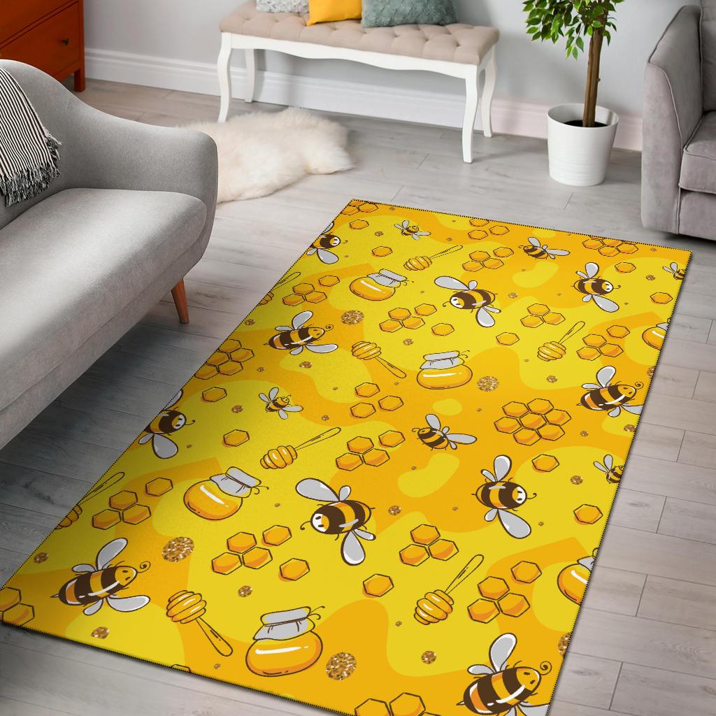 Bee Pattern Print Design BEE01 Area Rugs