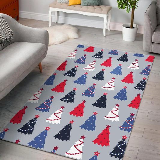 Christmas Tree Star Pattern Area Rug