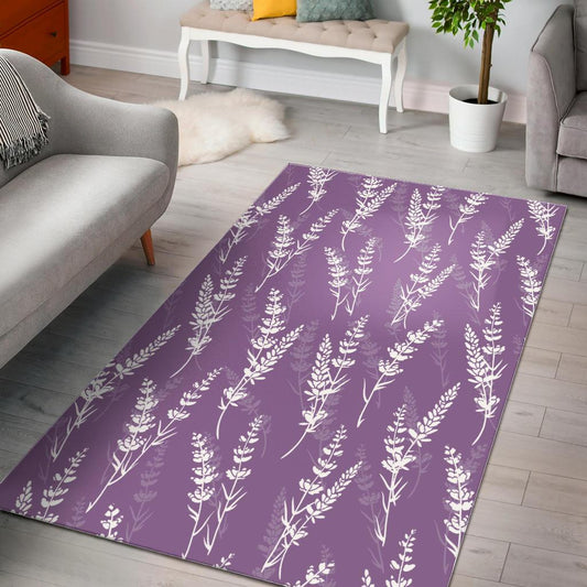 Lavender flowers purple pattern Area Rug