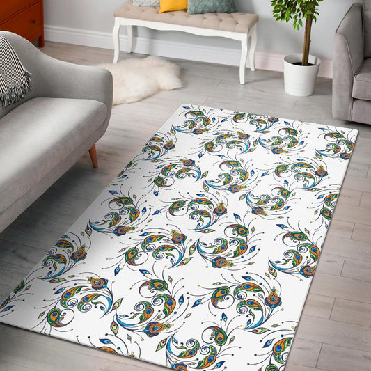 Peacock feather pattern Area Rug