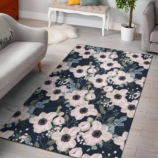 Anemone Pattern Print Design AM02 Area Rugs