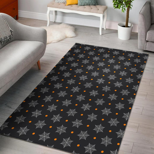 Cobweb Spider Web Pokka Dot Pattern Area Rug