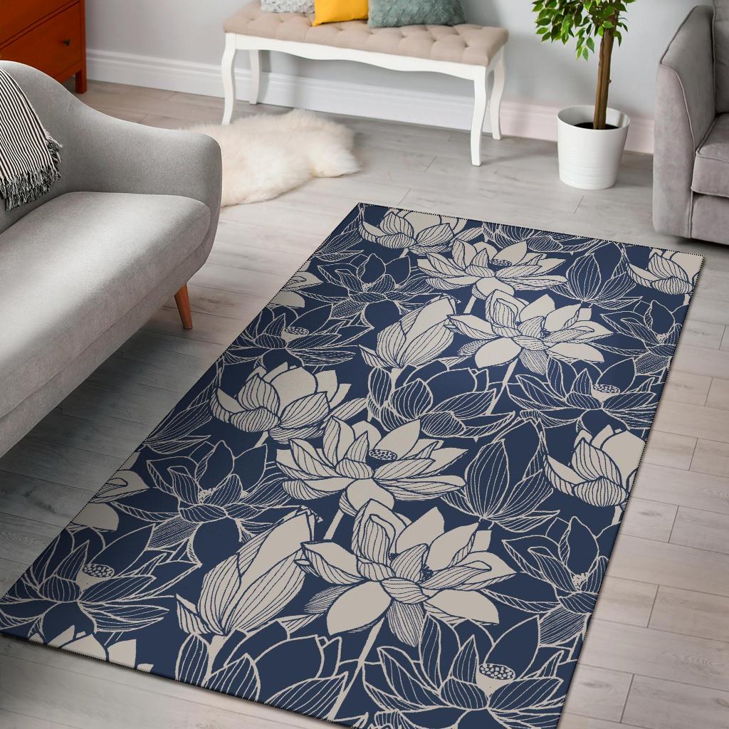Water Lily Pattern Print Design WL04 Area Rugs